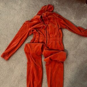 UGG Vibrant Orange Corduroy Jumpsuit